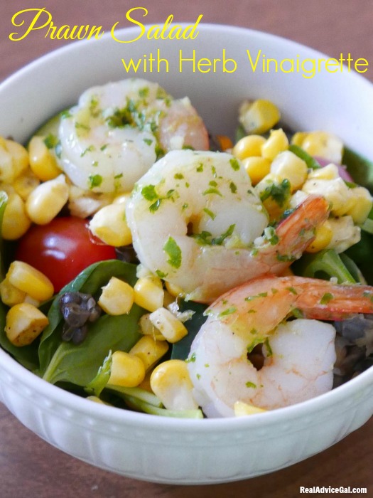 Healthy Prawn Salad Recipe with Herb Vinaigrette
